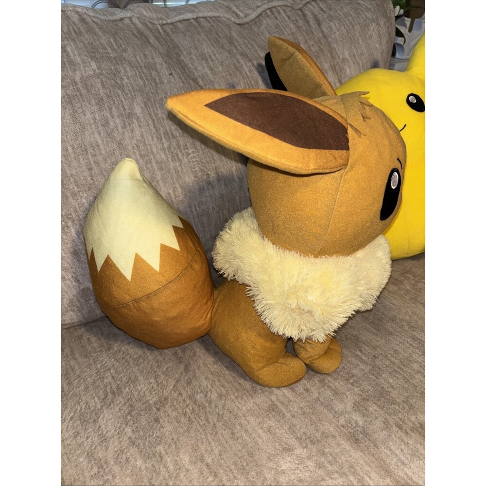Big 16 Inch Set If 2 Pokemon Plush Pikachu (has Tags) Evee 2014 2022 - Picture 3 of 16
